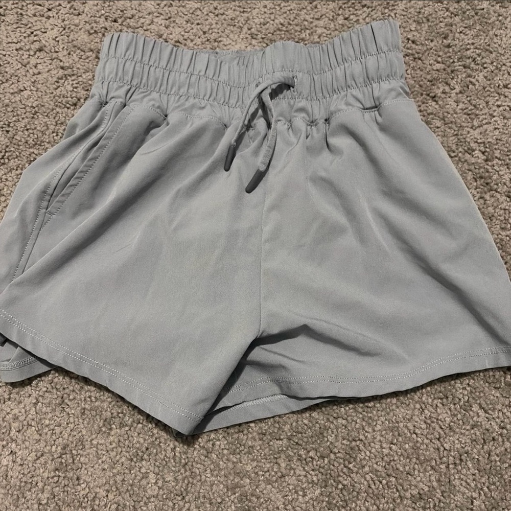 Women's Gray Elastic Waist Shorts